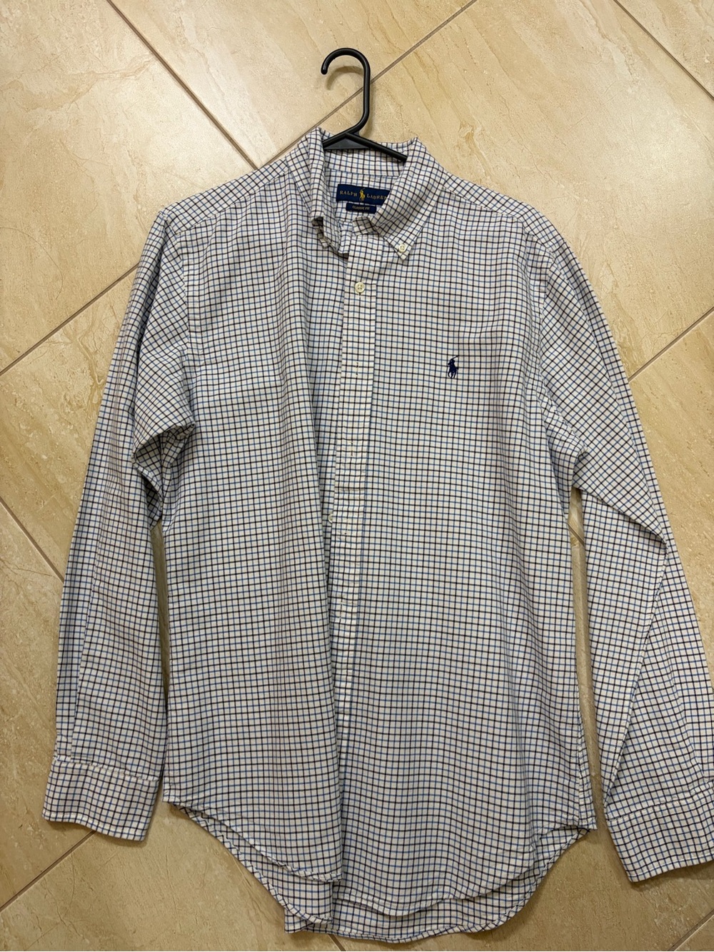 Polo by Ralph Lauren White and Navy Checkered Button-Down Shirt